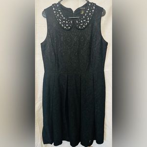 Iman Woman, Little Black Dress, Size 14, Lace    Fit N Flare Rhinestones Dress